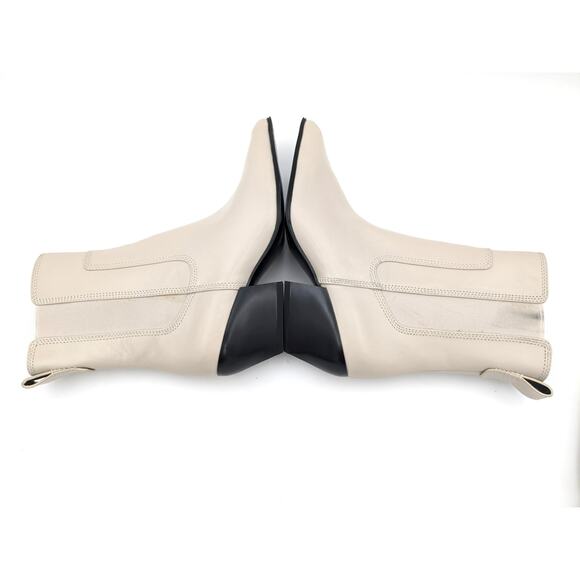 Franco Sarto A-Anina Western Ankle Boots Women's Ivory Leather Size 6.5M EU36.5 - Picture 7 of 14